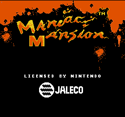 Maniac Mansion title screen for NES